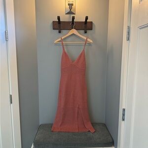 Rust Knit Midi Dress